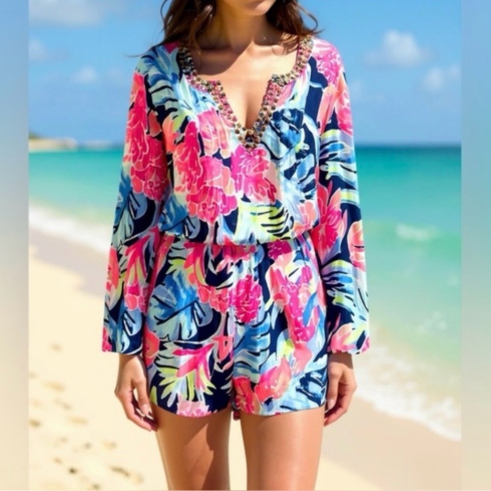 NWT Large Lilly Pulitzer Ariele Romper in Tropicolada